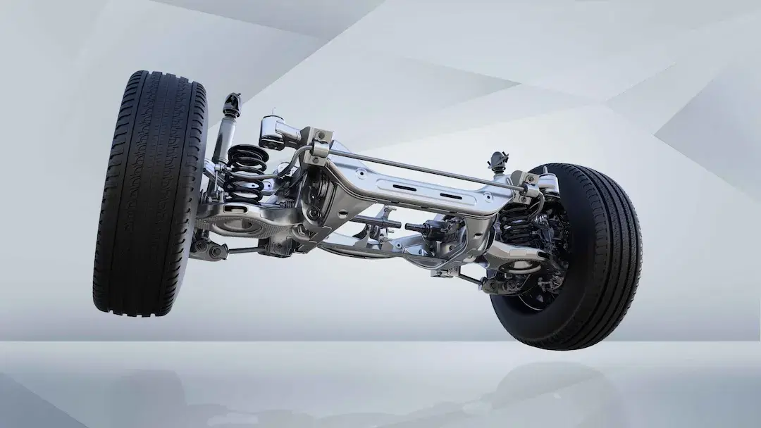 H-arm multilink rear suspension for precise handling and superior comfort